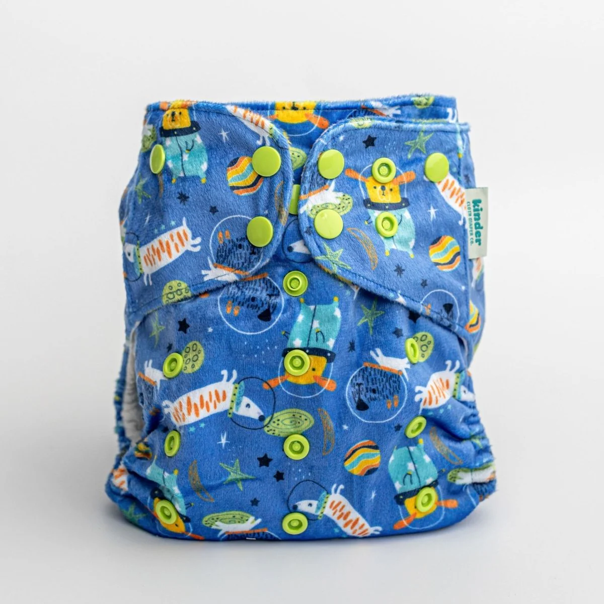 Patterned Lounger Pocket Cloth Diaper — Minky Fleece with Athletic Wicking Jersey - Image 3