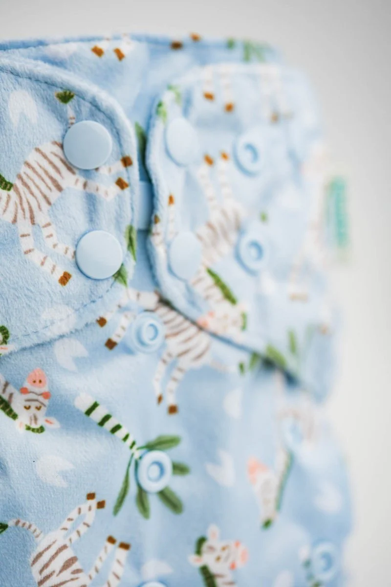 Patterned Lounger Pocket Cloth Diaper — Minky Fleece with Athletic Wicking Jersey - Image 34