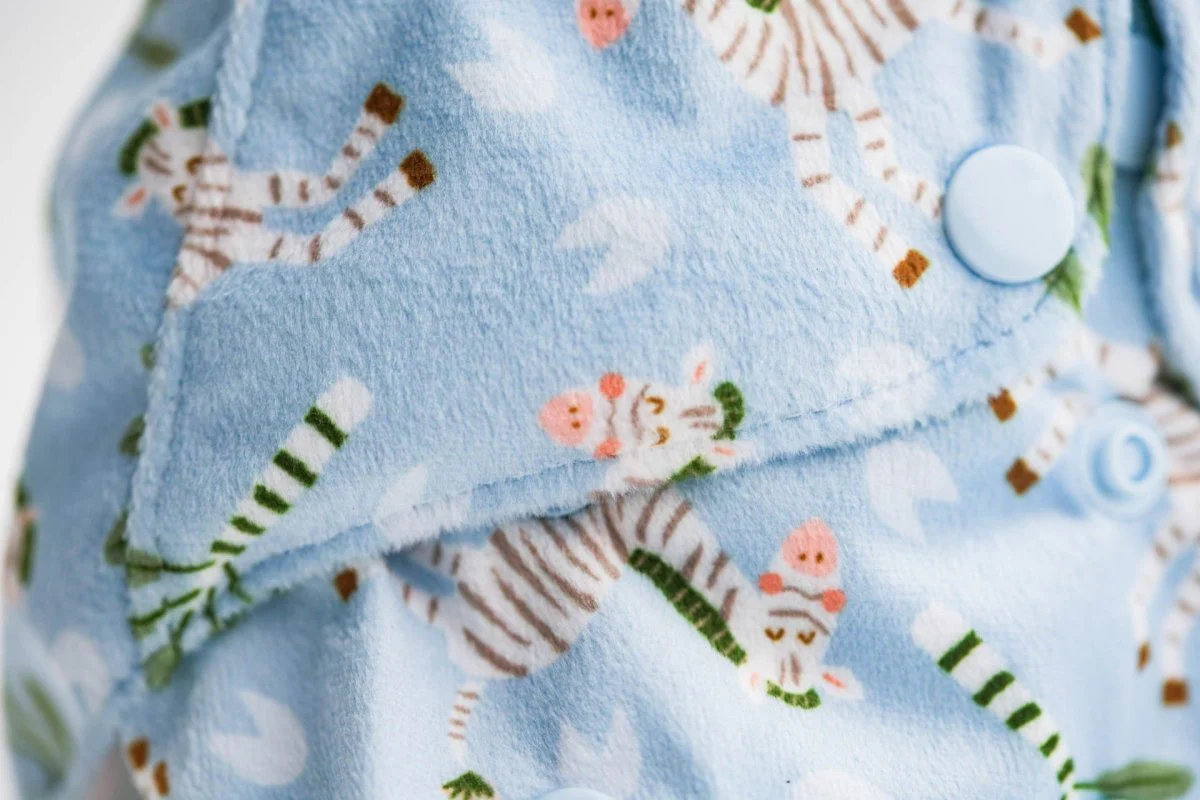 Patterned Lounger Pocket Cloth Diaper — Minky Fleece with Athletic Wicking Jersey - Image 35