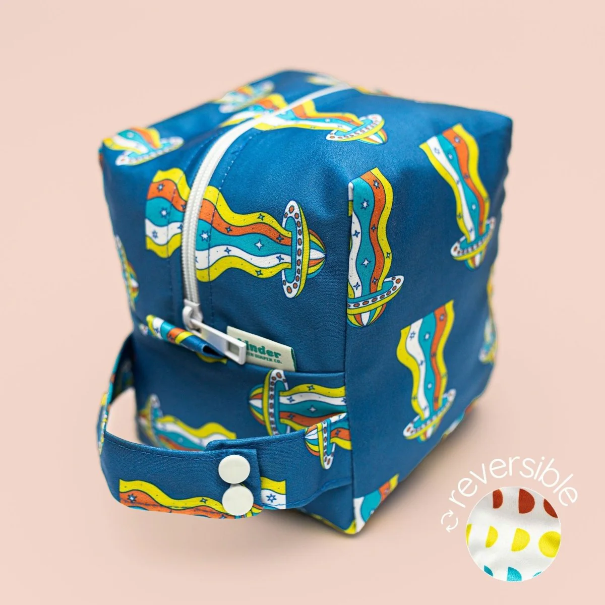 Reversible Mini Storage Travel Cube Diaper Pod with Exterior Storage Pocket - Image 10