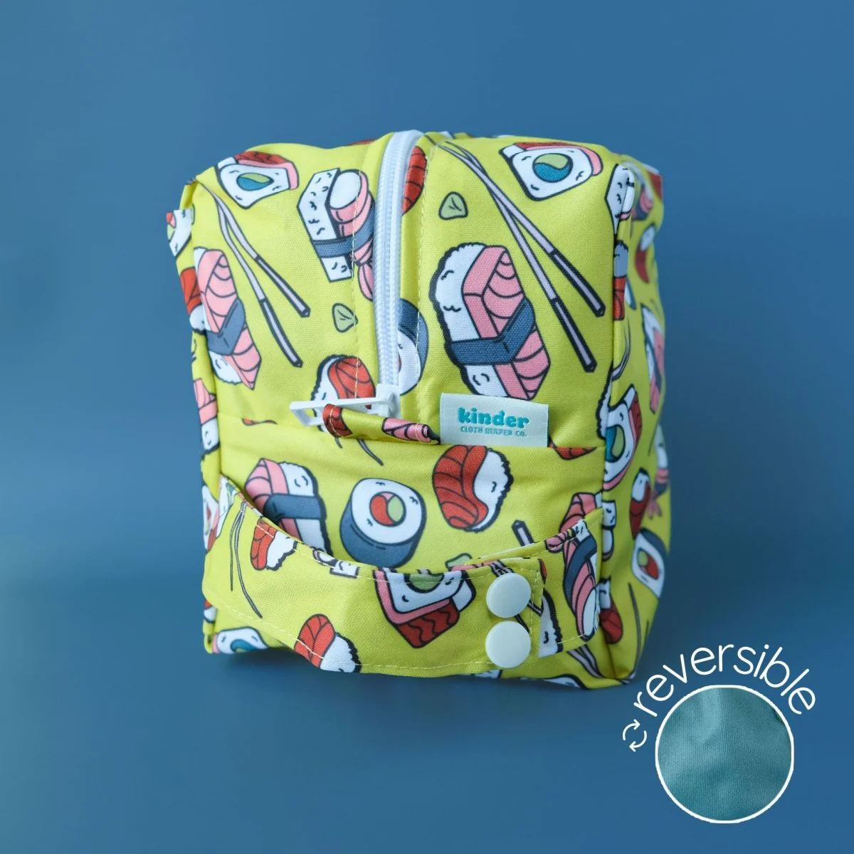 Reversible Mini Storage Travel Cube Diaper Pod with Exterior Storage Pocket - Image 12
