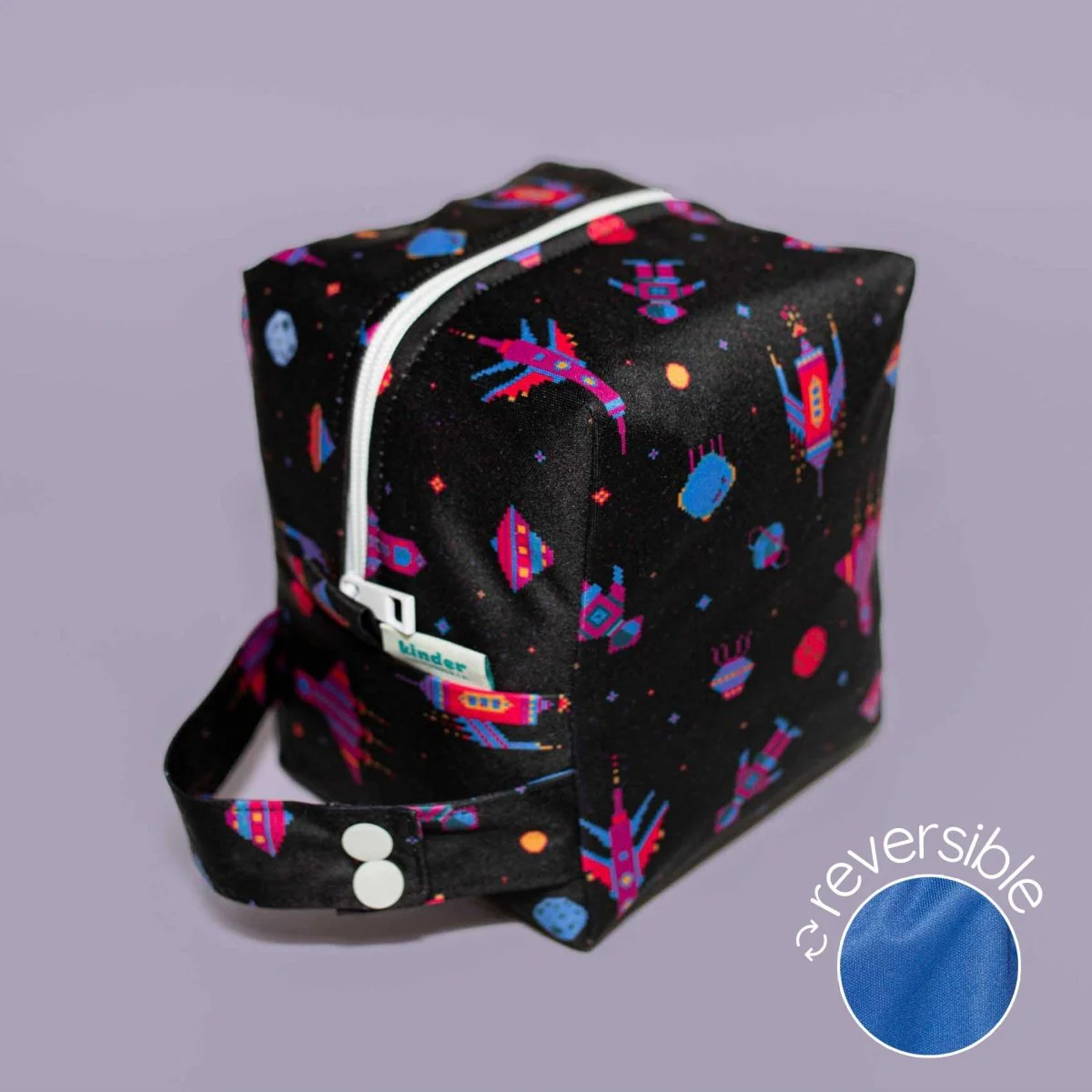 Reversible Mini Storage Travel Cube Diaper Pod with Exterior Storage Pocket - Image 8