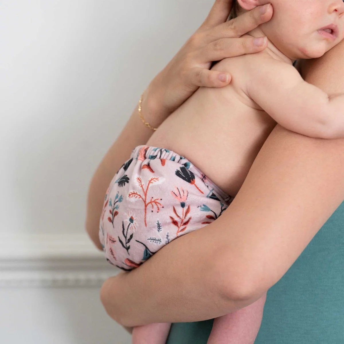 Patterned Lounger Pocket Cloth Diaper — Minky Fleece with Athletic Wicking Jersey - Image 11