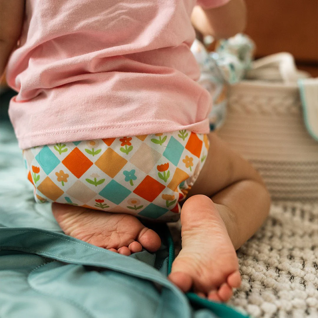 Floral: Essentials Pocket Cloth Diaper with Athletic Wicking Jersey, Grows with your Baby - Image 60