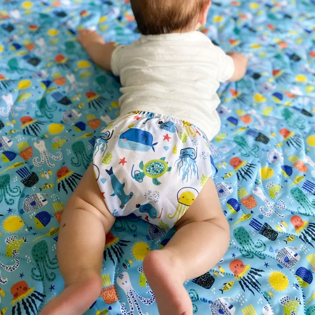 Animals and Insects: Essentials Pocket Cloth Diaper with Athletic Wicking Jersey, Grows with your Baby - Image 54