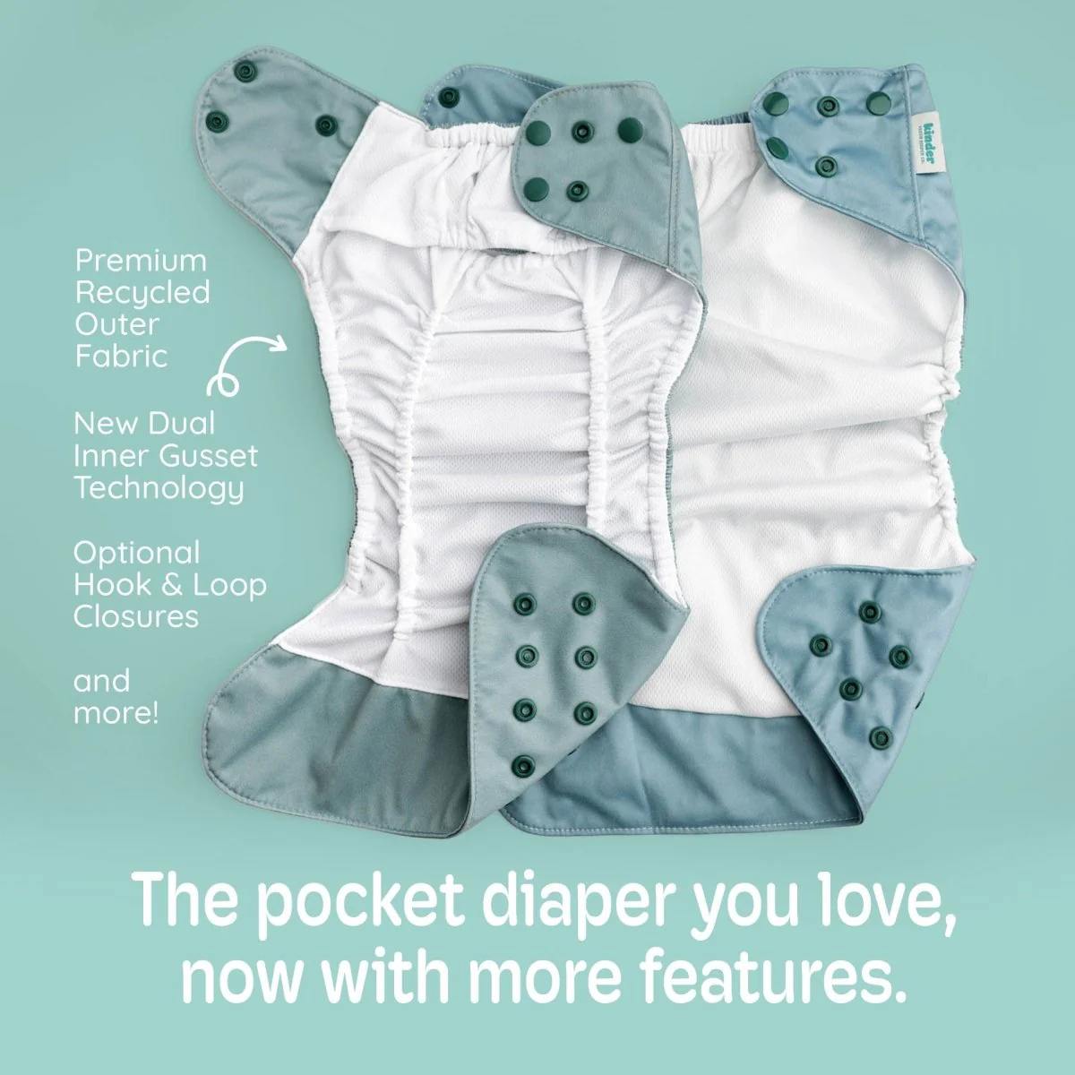 Luxe Pocket Cloth Diaper with Dual Inner Gussets and Athletic Wicking Jersey - Image 54
