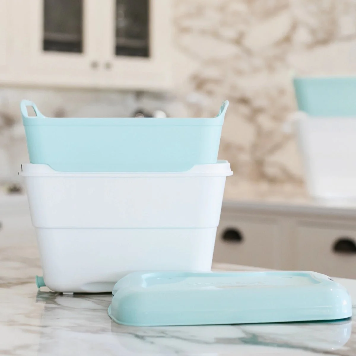 Mini Strucket Interlocking Strainer Bucket with Plug and Lid - Image 4