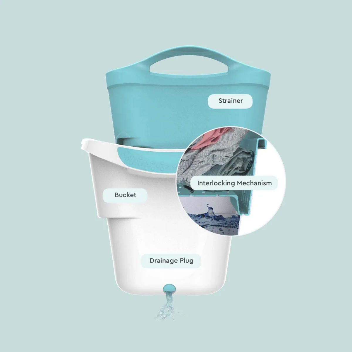Strucket Interlocking Strainer Bucket with Plug - Image 10