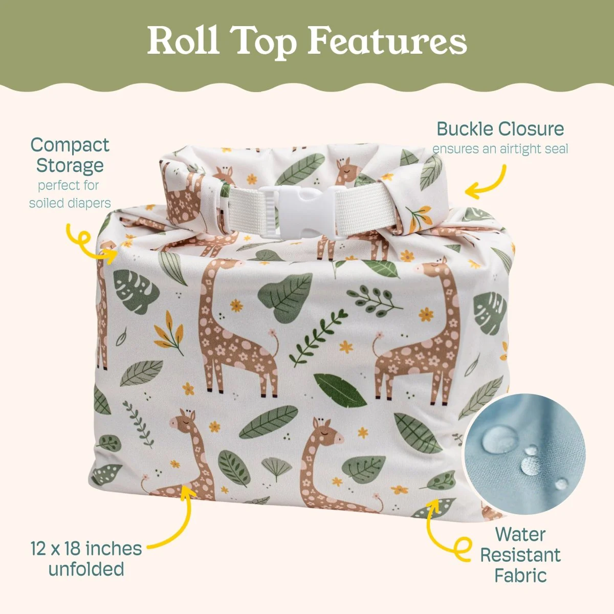Roll Top Space Saver Water Resistant Small Wet Bag Travel Storage Bag - Image 103