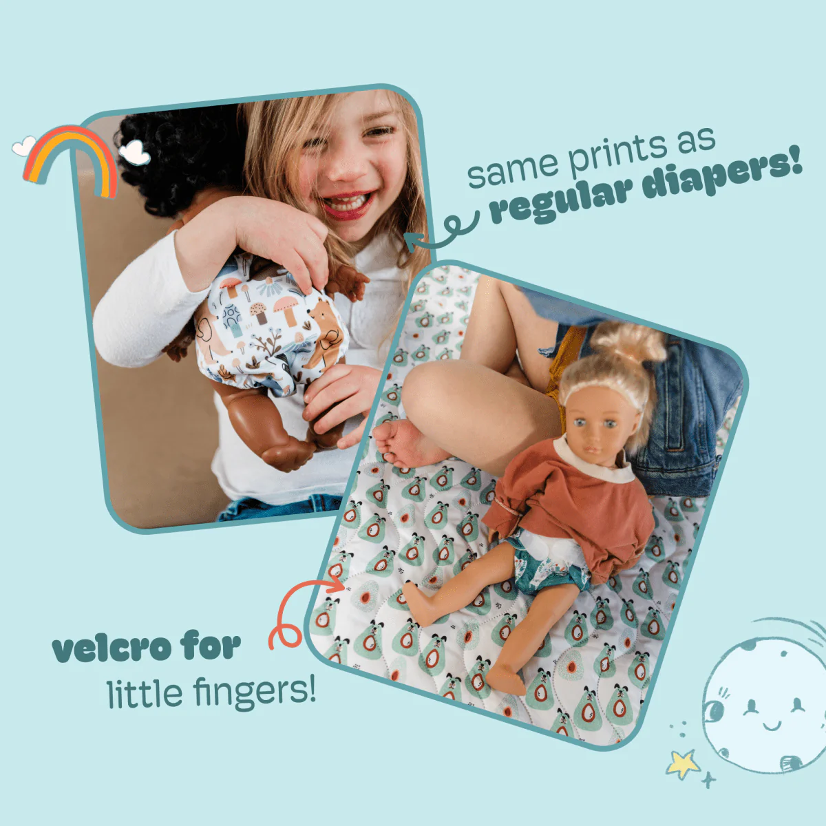 Reusable Doll Toy Diaper Set with Mini Reusable Baby Wipes - Image 49