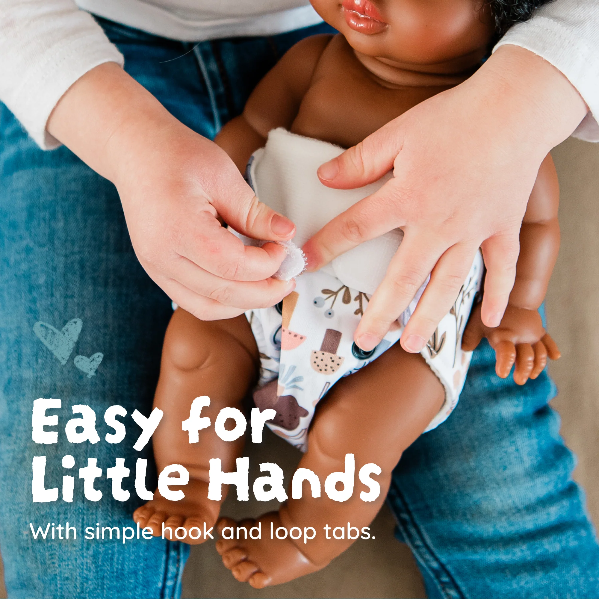 Reusable Doll Toy Diaper Set with Mini Reusable Baby Wipes - Image 53