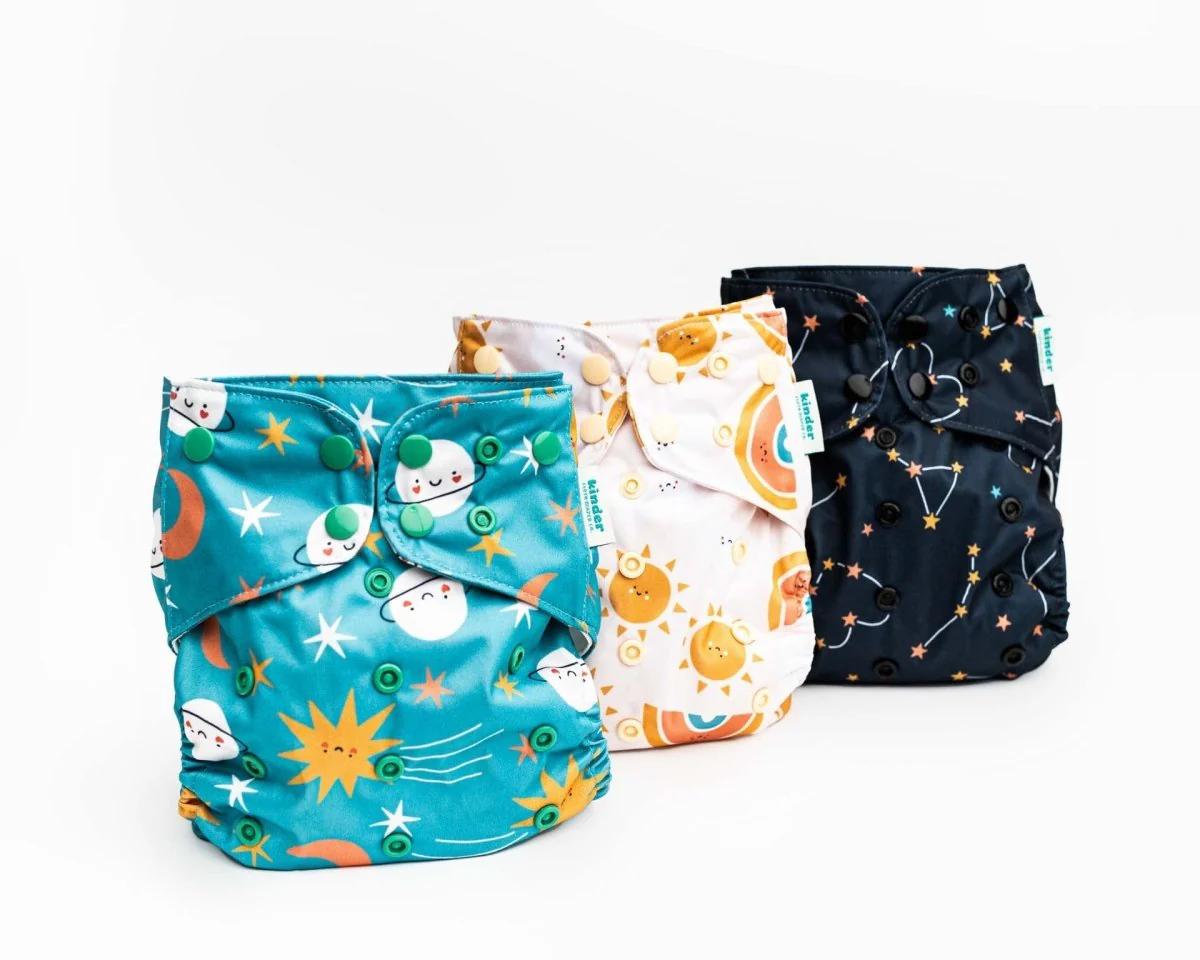Space and Sky: Essentials Pocket Cloth Diaper with Athletic Wicking Jersey, Grows with your Baby - Image 15